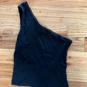 Reformation Black Textured Top